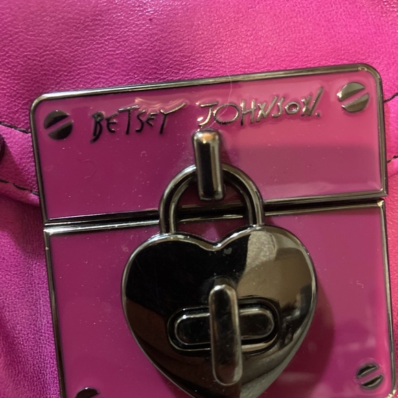 Betsey Johnson Fuchsia Leather Clutch - Picture 2 of 6
